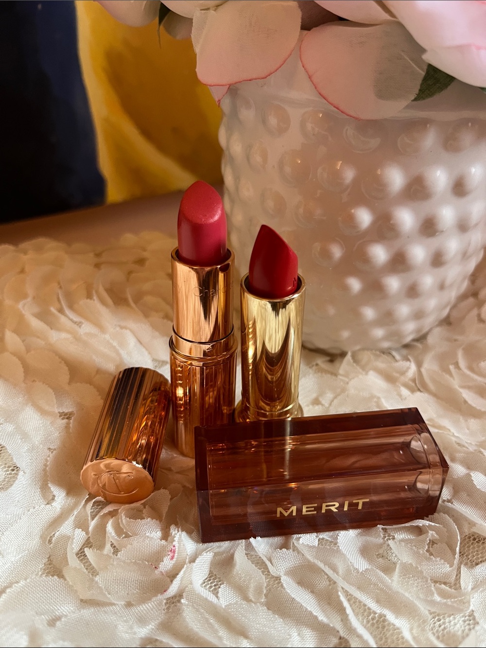 Dual Lipstick Set — Coral Pink & Classic Red